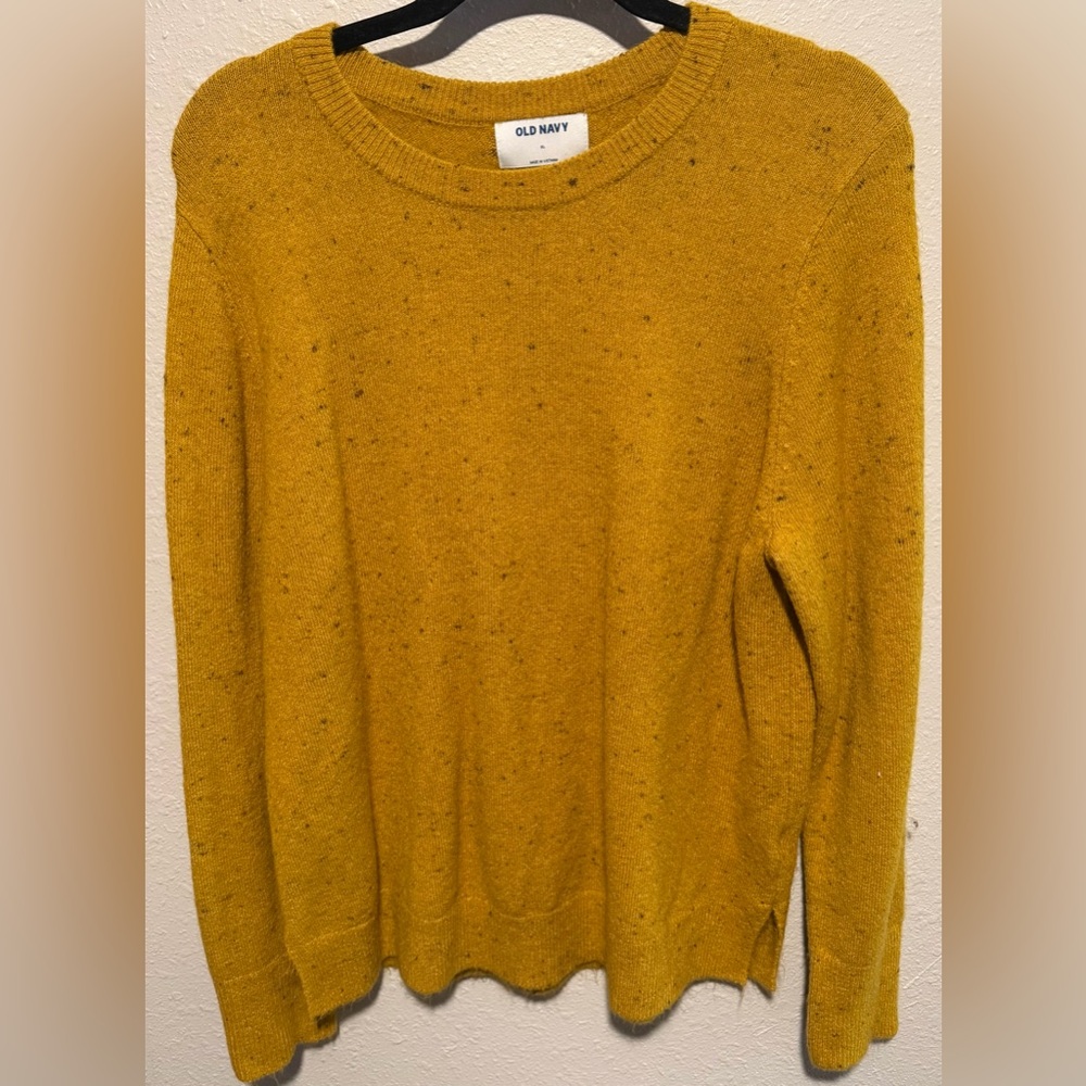 Old Navy Women's Speckled Yellow Sweater